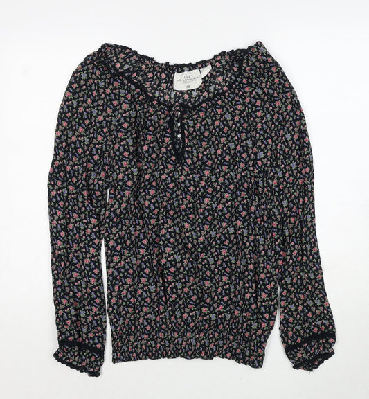 Womens UK Size 10 H&M Black Basic Blouse