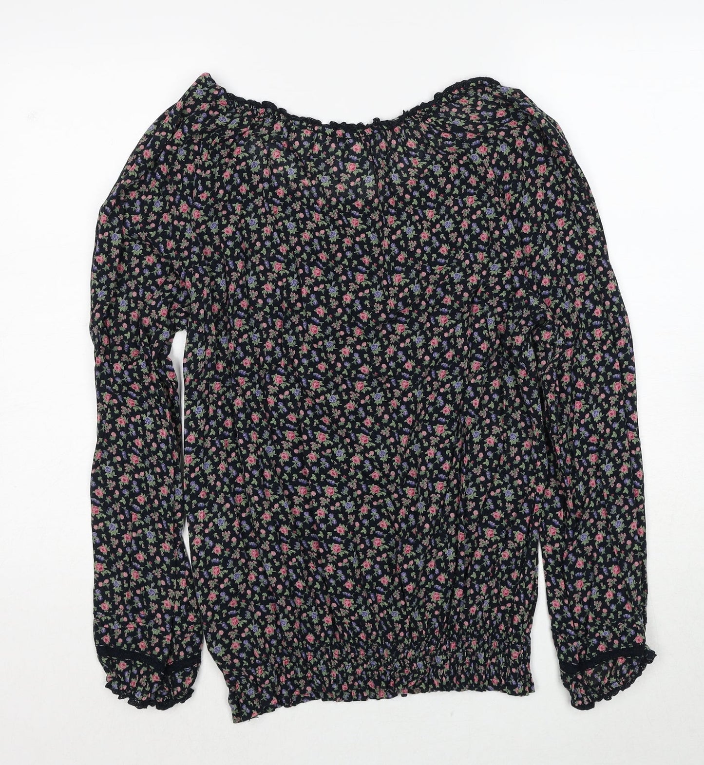 Womens UK Size 10 H&M Black Basic Blouse