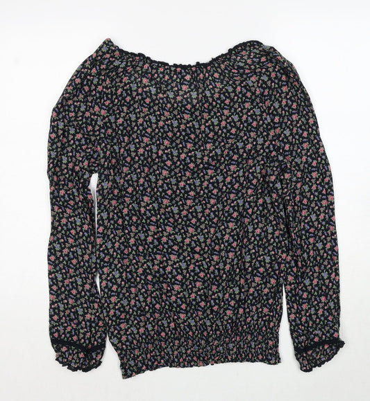 Womens UK Size 10 H&M Black Basic Blouse