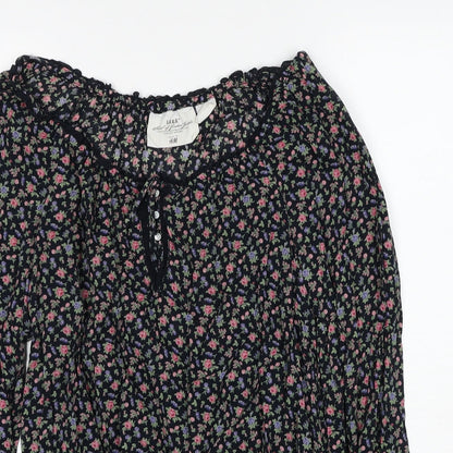 Womens UK Size 10 H&M Black Basic Blouse