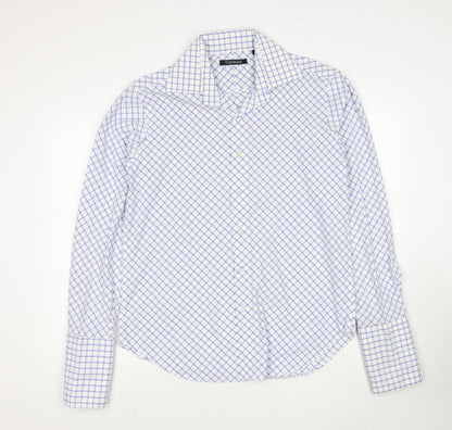 Topman Mens White Animal Print Cotton Button-Up Size L Collared Button