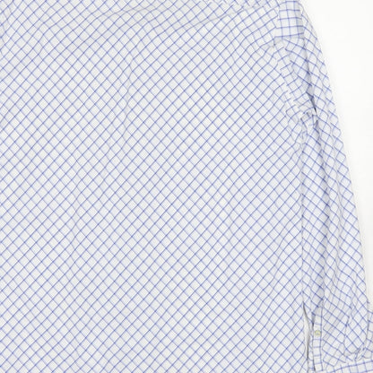 Topman Mens White Animal Print Cotton Button-Up Size L Collared Button