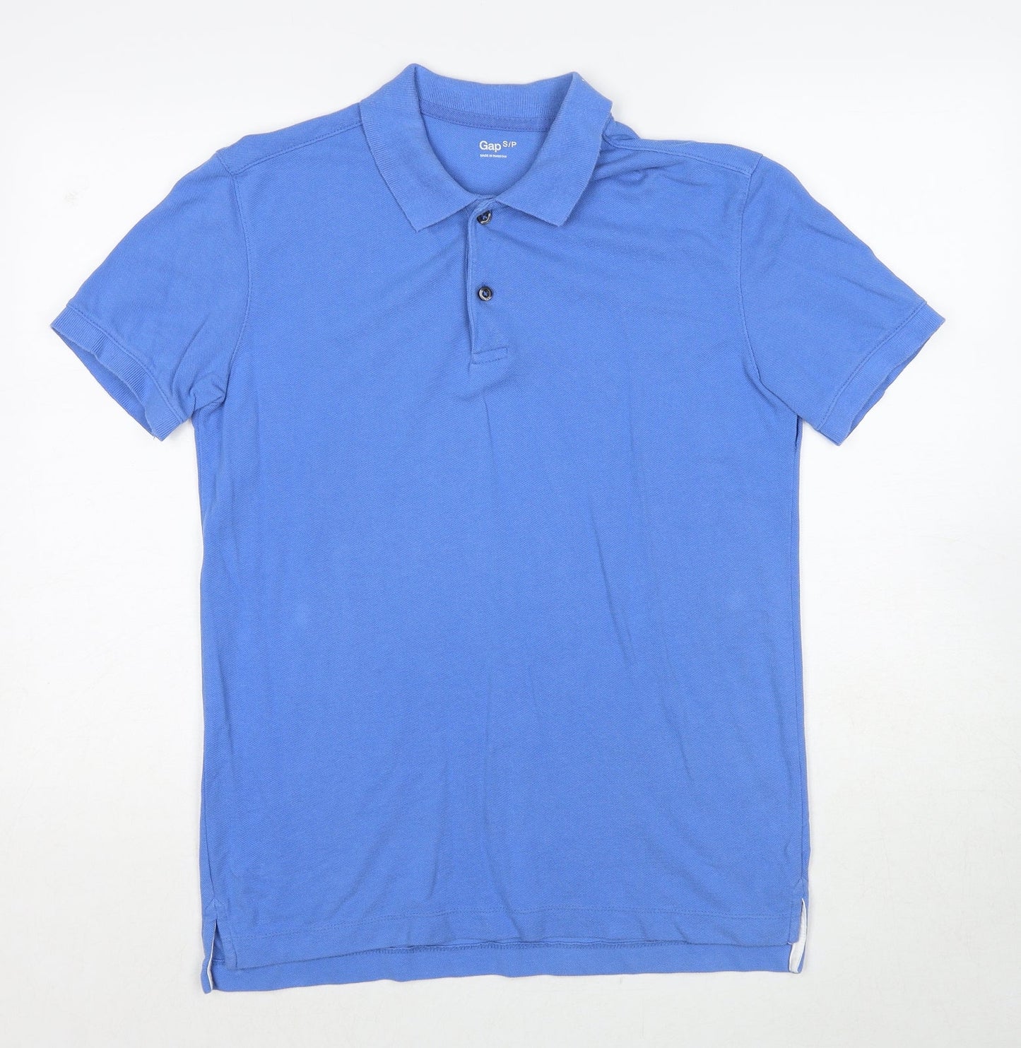 Gap Mens Blue Cotton Polo Size S Collared Button