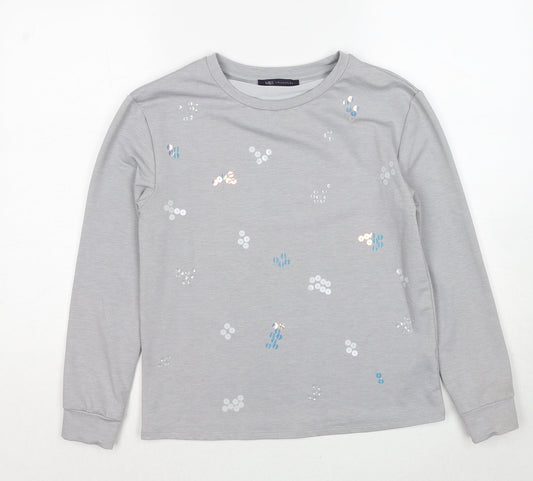 Womens UK Size 6 Marks and Spencer Grey Pullover Sweatshirt