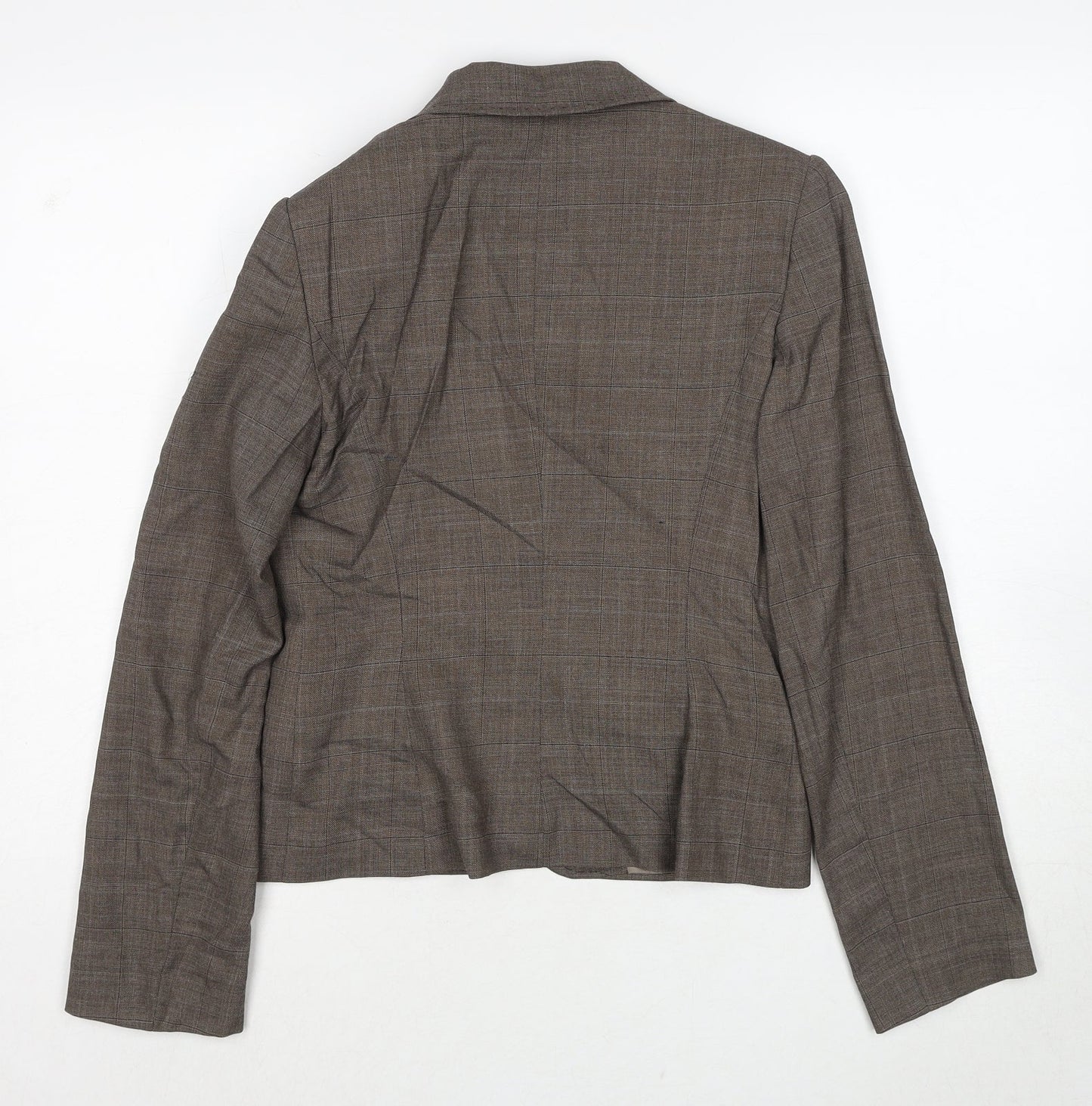 NEXT Womens Brown Check Wool Jacket Suit Jacket Size 6