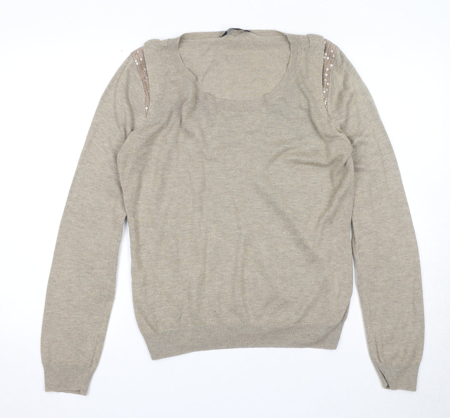 Womens UK Size 14 Dorothy Perkins Beige Pullover Jumper