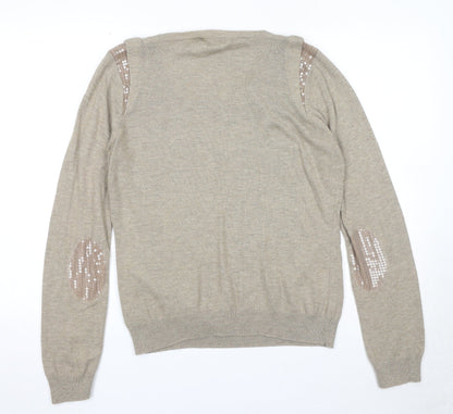 Womens UK Size 14 Dorothy Perkins Beige Pullover Jumper