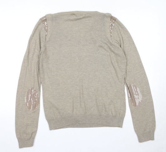 Womens UK Size 14 Dorothy Perkins Beige Pullover Jumper