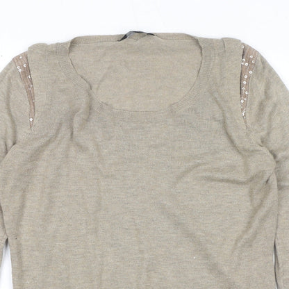 Womens UK Size 14 Dorothy Perkins Beige Pullover Jumper