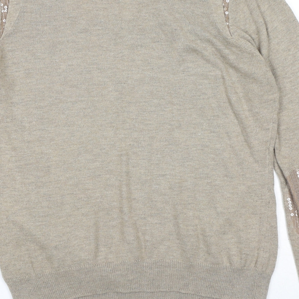 Womens UK Size 14 Dorothy Perkins Beige Pullover Jumper