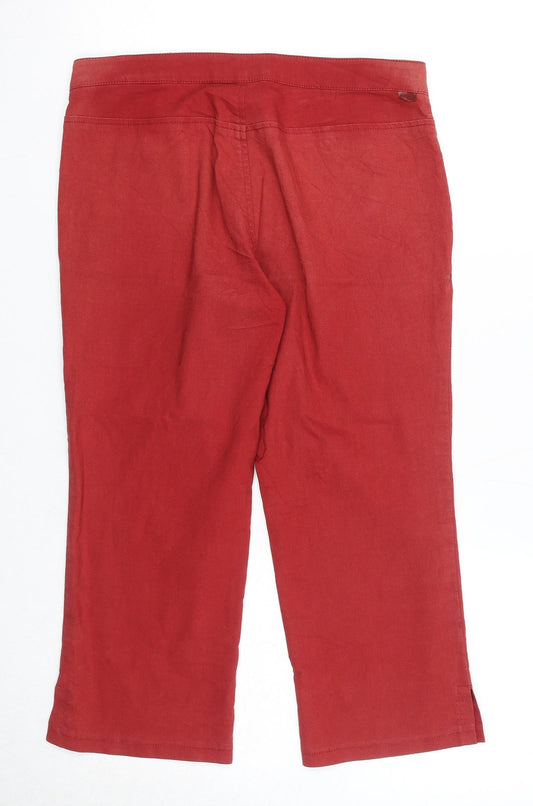 Mexx Womens Red Cotton Trousers Size 10 Regular Zip