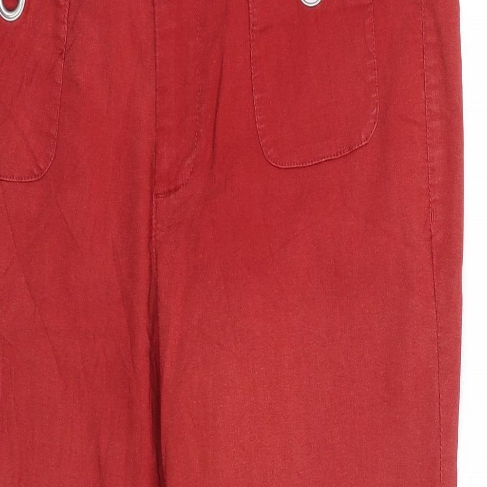 Mexx Womens Red Cotton Trousers Size 10 Regular Zip