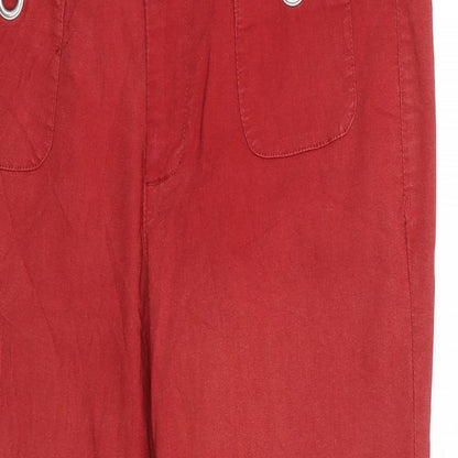 Mexx Womens Red Cotton Trousers Size 10 Regular Zip