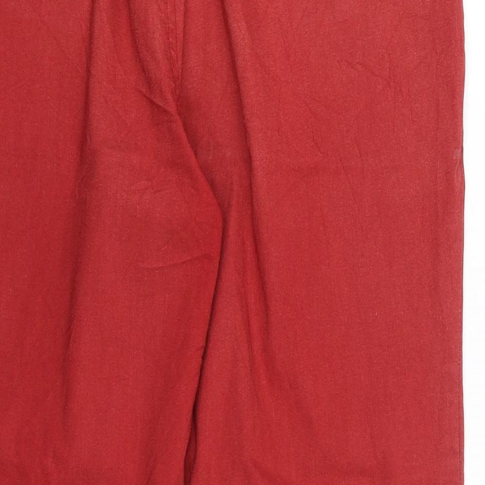 Mexx Womens Red Cotton Trousers Size 10 Regular Zip