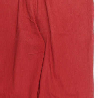 Mexx Womens Red Cotton Trousers Size 10 Regular Zip