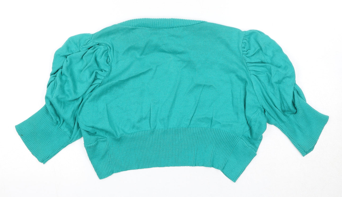 Womens UK Size M Editions Green Shrug Jumper