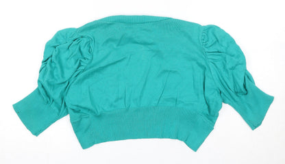 Womens UK Size M Editions Green Shrug Jumper