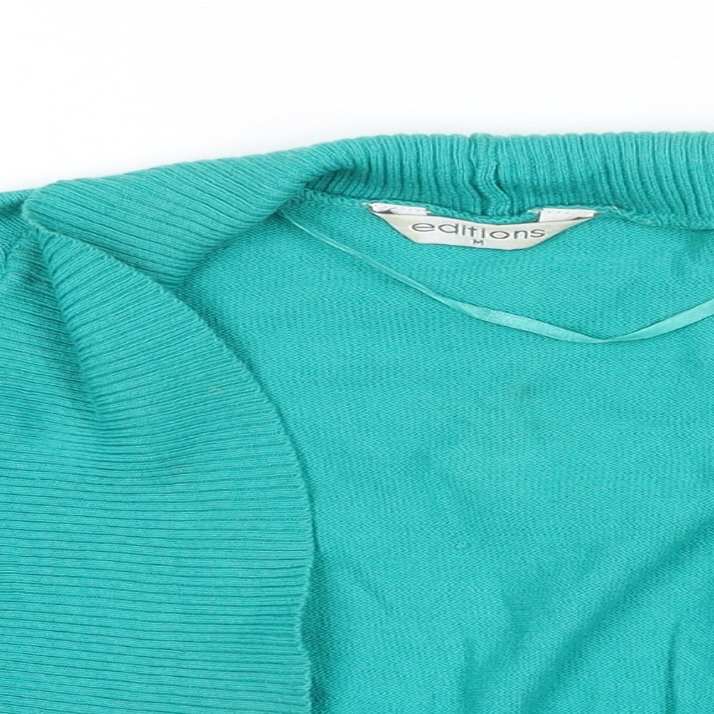 Womens UK Size M Editions Green Shrug Jumper