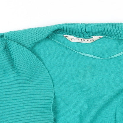 Womens UK Size M Editions Green Shrug Jumper