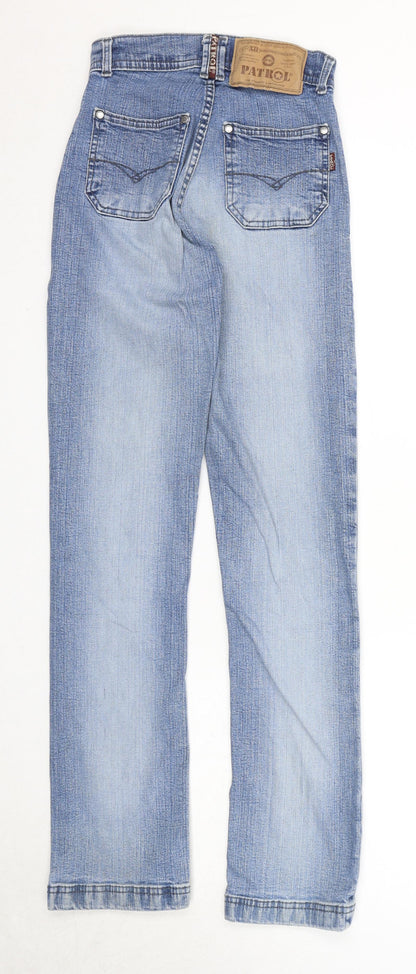 Patrol Womens Blue Cotton Straight Jeans Size 24 in L30 in Regular Zip