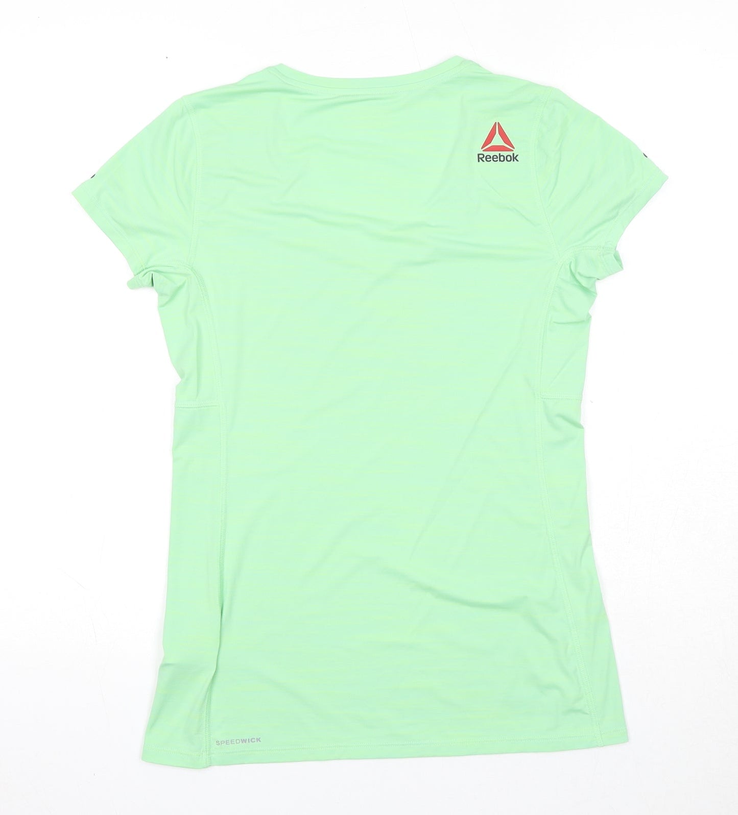 Reebok Womens Green Polyamide Pullover T-Shirt Size S V-Neck Pullover