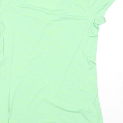 Reebok Womens Green Polyamide Pullover T-Shirt Size S V-Neck Pullover