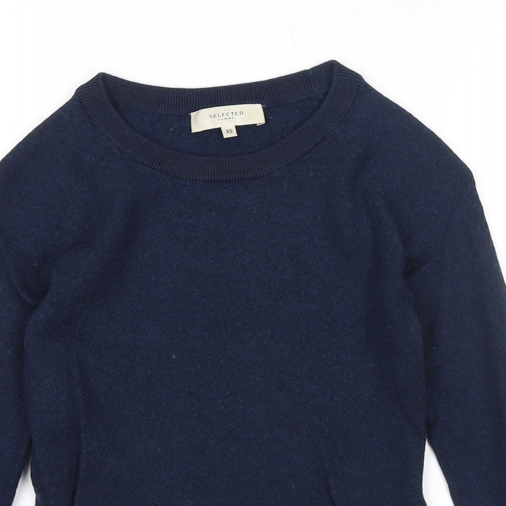 Womens UK Size XS Selected Femme Blue Pullover Jumper