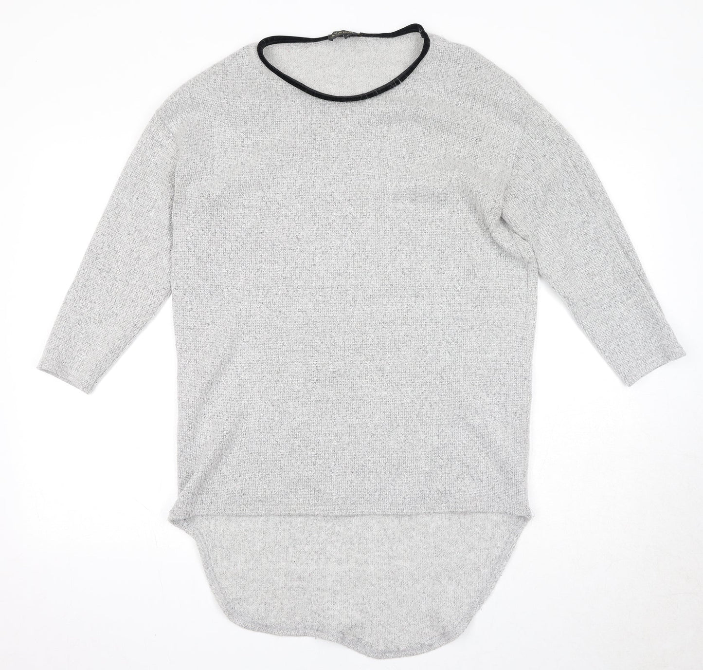 Ayanapa Womens Grey Round Neck Polyester Pullover Jumper Size M