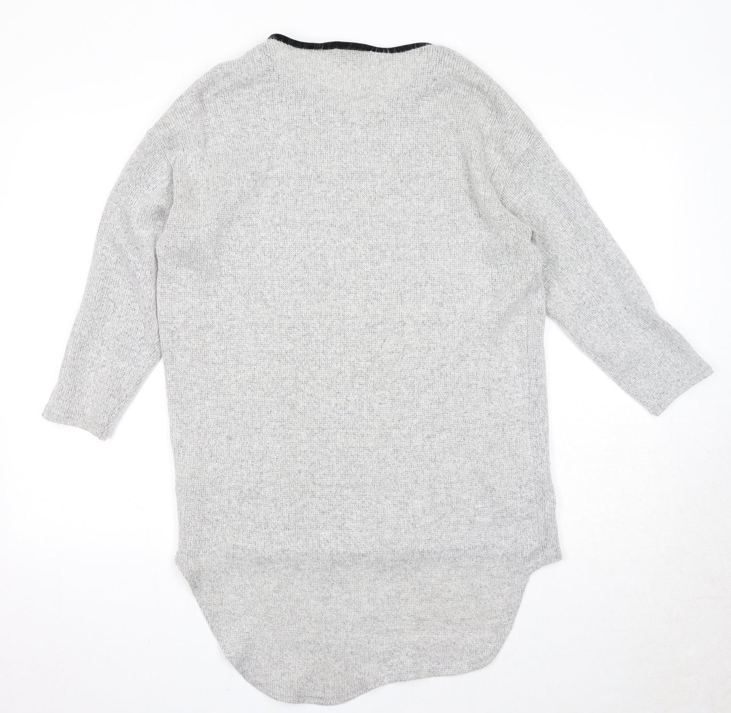 Ayanapa Womens Grey Round Neck Polyester Pullover Jumper Size M