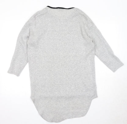 Ayanapa Womens Grey Round Neck Polyester Pullover Jumper Size M