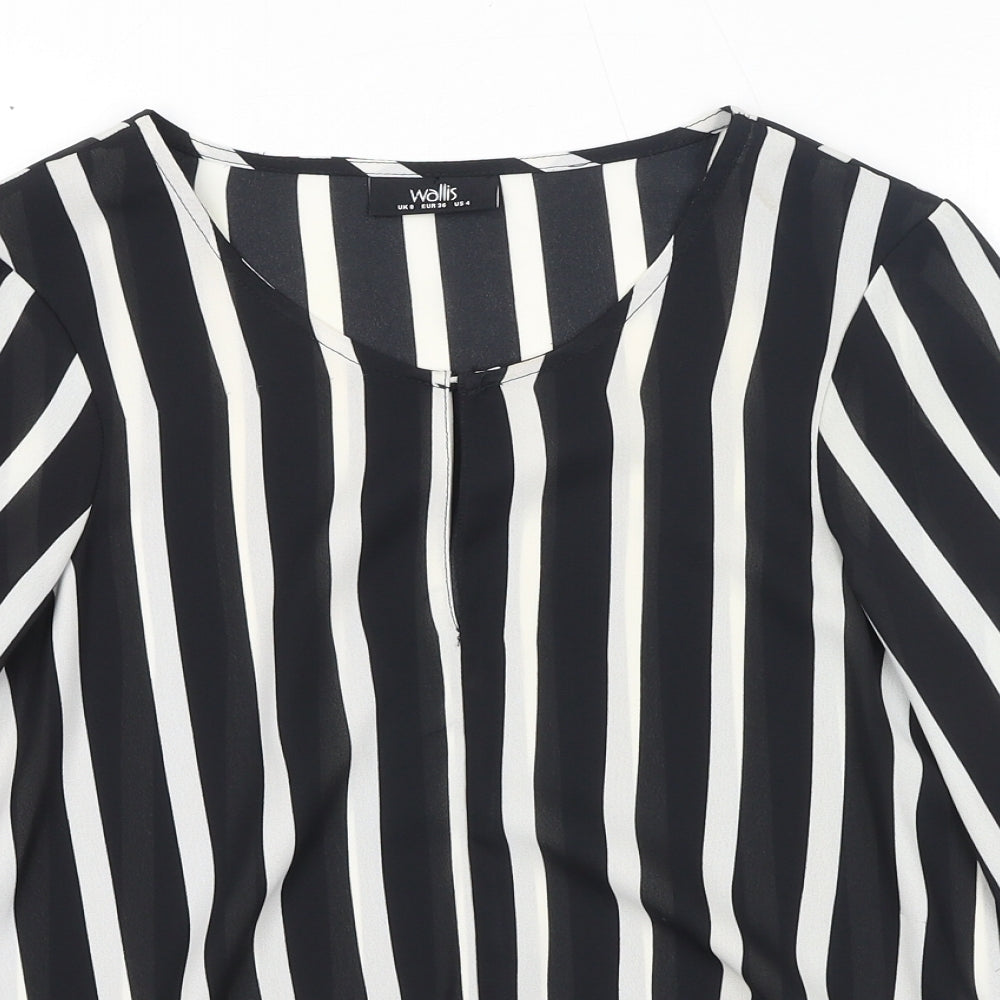 Womens UK Size 8 Wallis Black Basic Blouse
