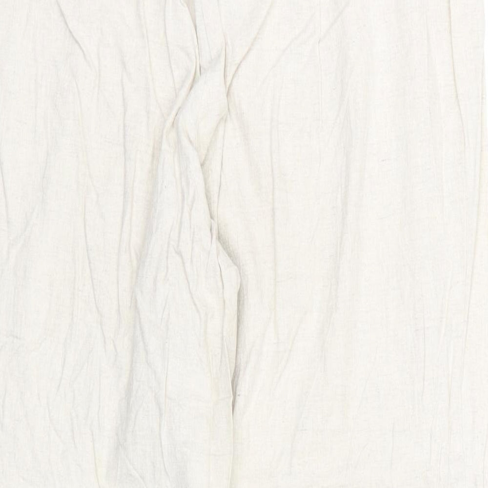 Finess Womens Beige Linen Trousers Size 14 Regular Zip
