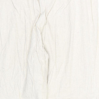 Finess Womens Beige Linen Trousers Size 14 Regular Zip