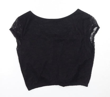 Womens UK Size 14 H&M Black Basic T-Shirt