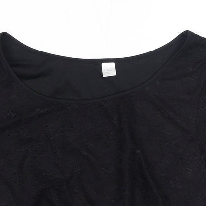 Womens UK Size 14 H&M Black Basic T-Shirt