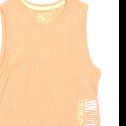 URBN DEPT Boys Orange Cotton Pullover Tank Size 12 Years Round Neck Pullover