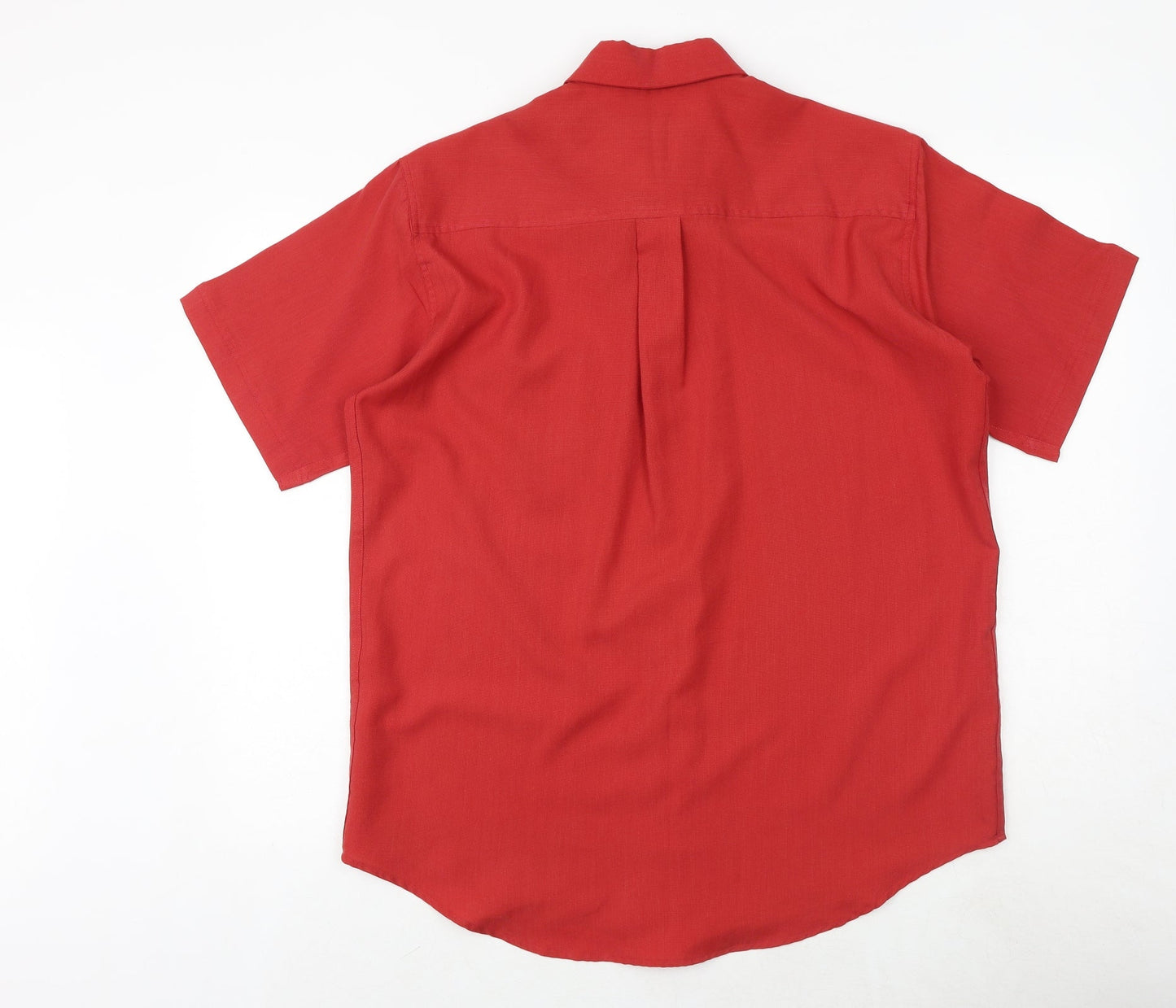 Mens UK Size M Premier Man Red  Button-Up Short Sleeve Casual Shirt