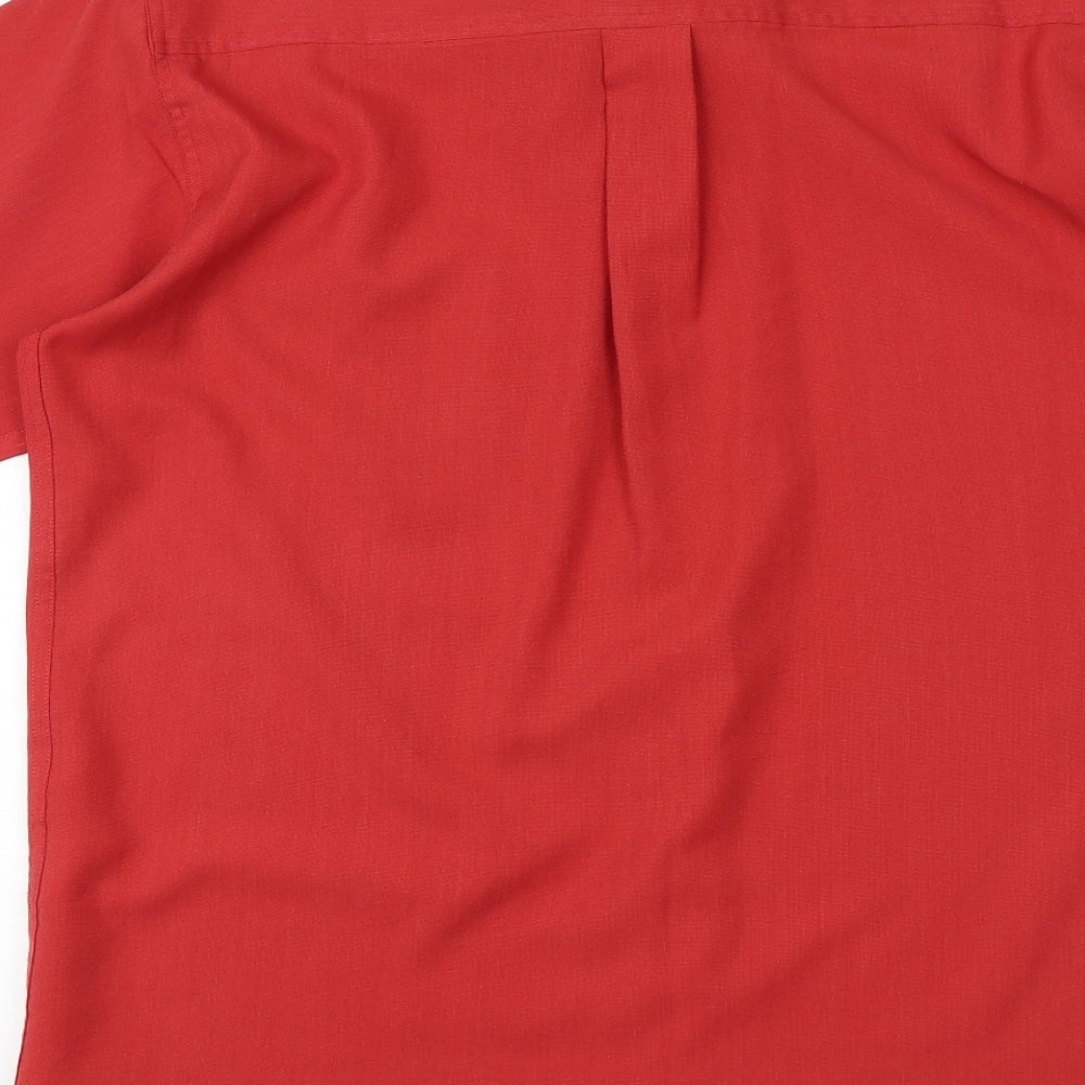Mens UK Size M Premier Man Red  Button-Up Short Sleeve Casual Shirt