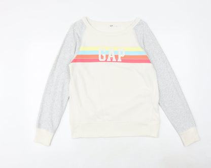 Gap Womens Ivory Cotton Pullover Sweatshirt Size XS Pullover