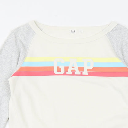 Gap Womens Ivory Cotton Pullover Sweatshirt Size XS Pullover