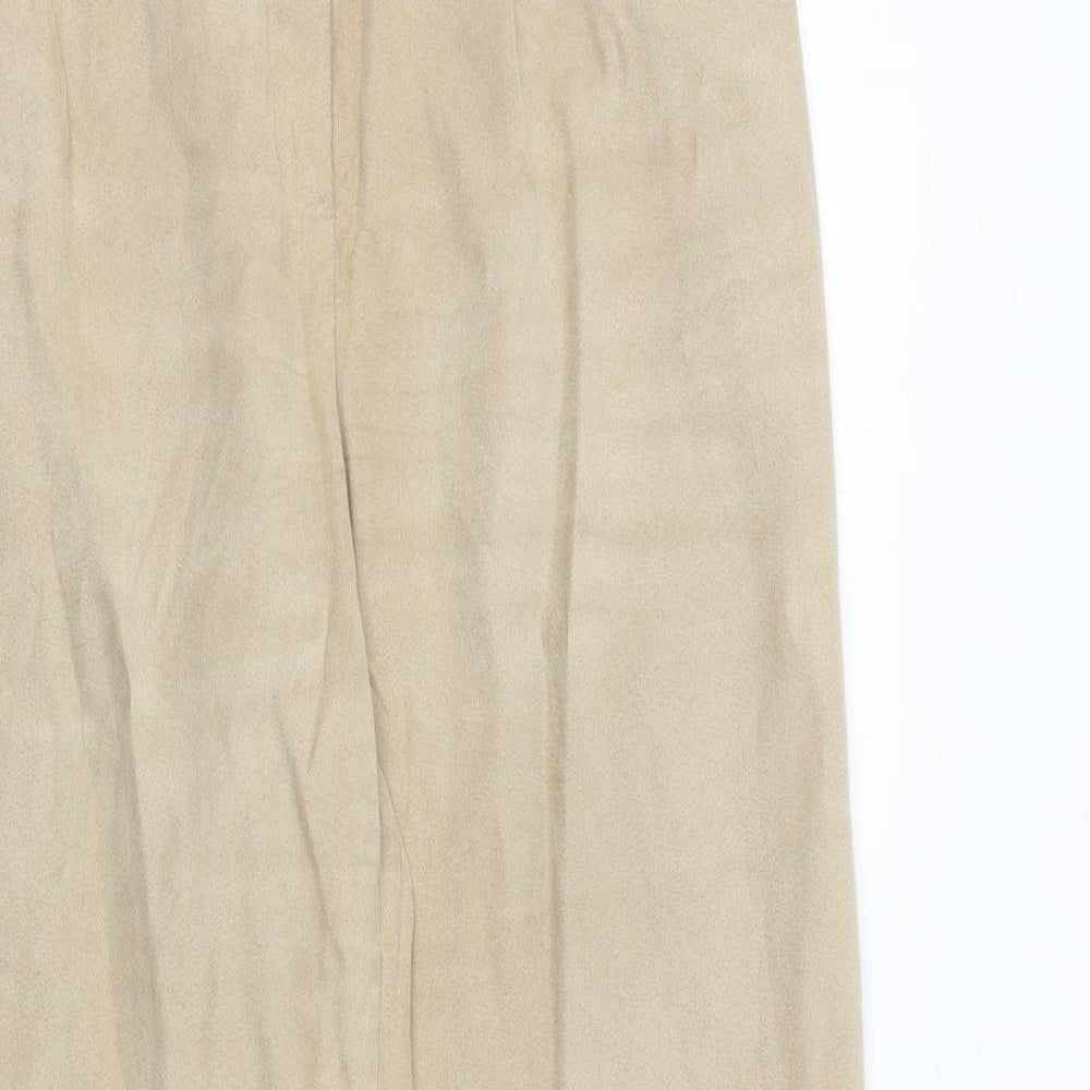 First Avenue Womens Beige Polyester Trousers Size 18 Regular Zip