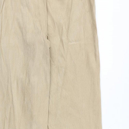 First Avenue Womens Beige Polyester Trousers Size 18 Regular Zip