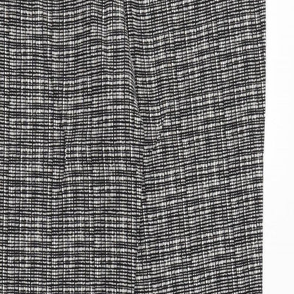 Lila Rose Womens Black Geometric Cotton Chino Trousers Size L Regular Zip