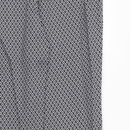 Katherine Barclay Womens Blue Geometric Cotton Chino Trousers Size 14 Regular Zip