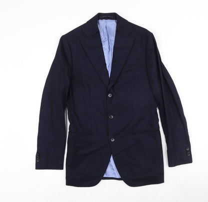 lazio Mens Blue Polyester Jacket Suit Jacket Size 36 Regular