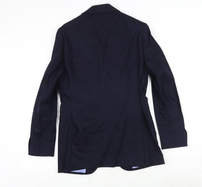 lazio Mens Blue Polyester Jacket Suit Jacket Size 36 Regular