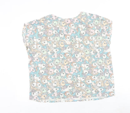 Womens UK Size 14 Topshop Multicoloured Basic T-Shirt