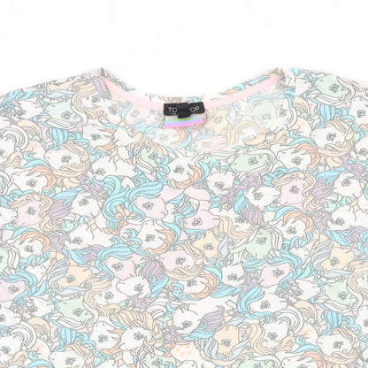 Womens UK Size 14 Topshop Multicoloured Basic T-Shirt