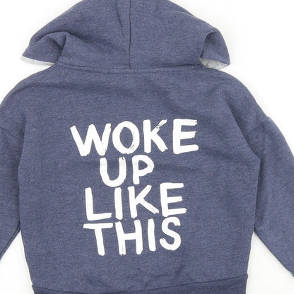 Outfit Boys Blue Cotton Pullover Hoodie Size 6 Years Pullover - Woke Up Like This