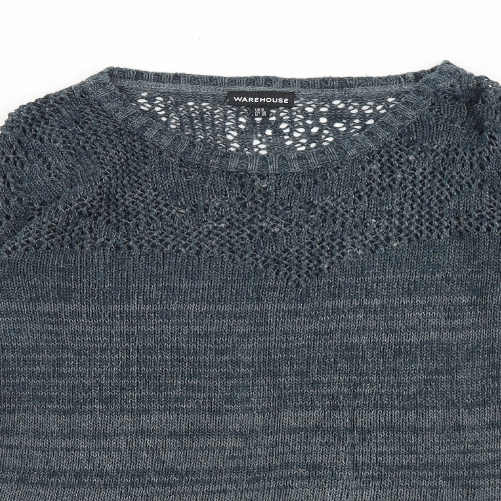 Womens UK Size 8 Warehouse Blue Pullover Jumper